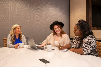 Three women working from home 